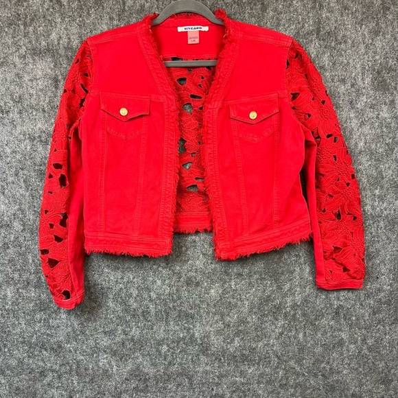 Peter Nygard Vibrant Red Fringe Jacket Size L - Picture 11 of 11